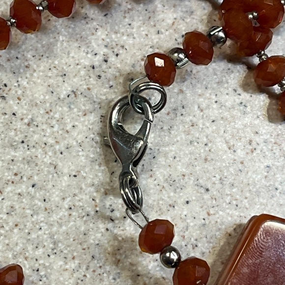 HANDMADE Gorgeous Wire Wrapped Carnelian stone necklace!! - Picture 6 of 9